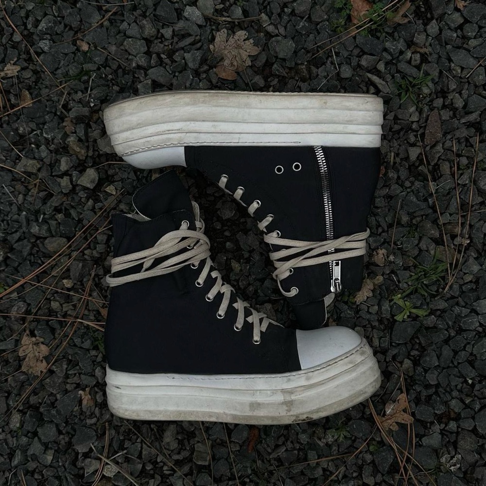 RICK OWENS DRKSHDW DOUBLE BUMPER HIGH-TOP SNEAKERS